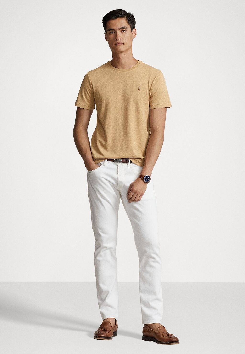 Базовая футболка КОРОТКИЙ РУКАВ Polo Ralph Lauren, классический вересковый оттенок — фото 2
