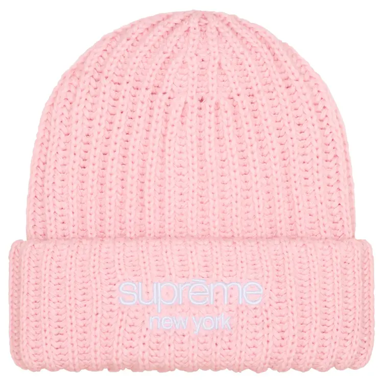 

Supreme Классическая шапка с логотипом и рубчиком, Pink