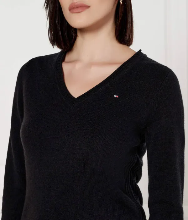 Шерстяной свитер Regular fit Tommy Hilfiger, черный — фото 4
