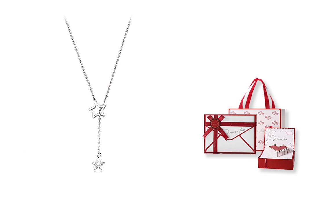 

Браслет из халцедона для женщин COPI, Starlight Dot Necklace + [Love Heart Gift Box]