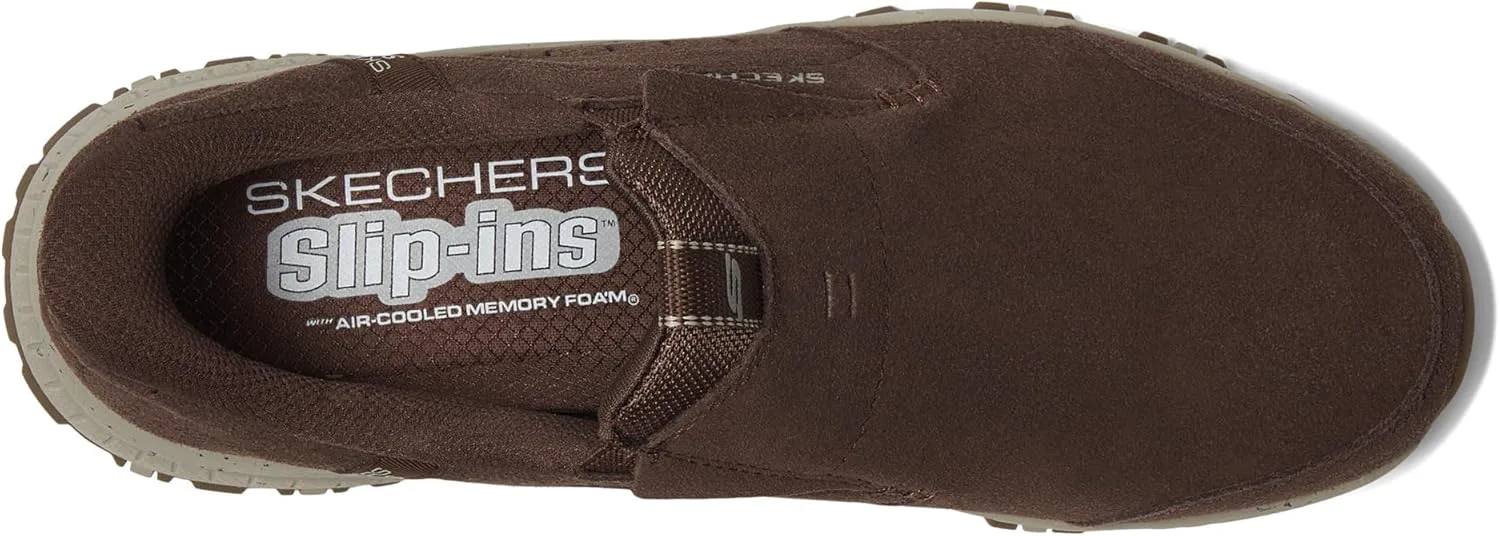 Мужские кроссовки Skechers Hillcrest Cedar Root с удобной посадкой без шнурков, коричневый — фото 2