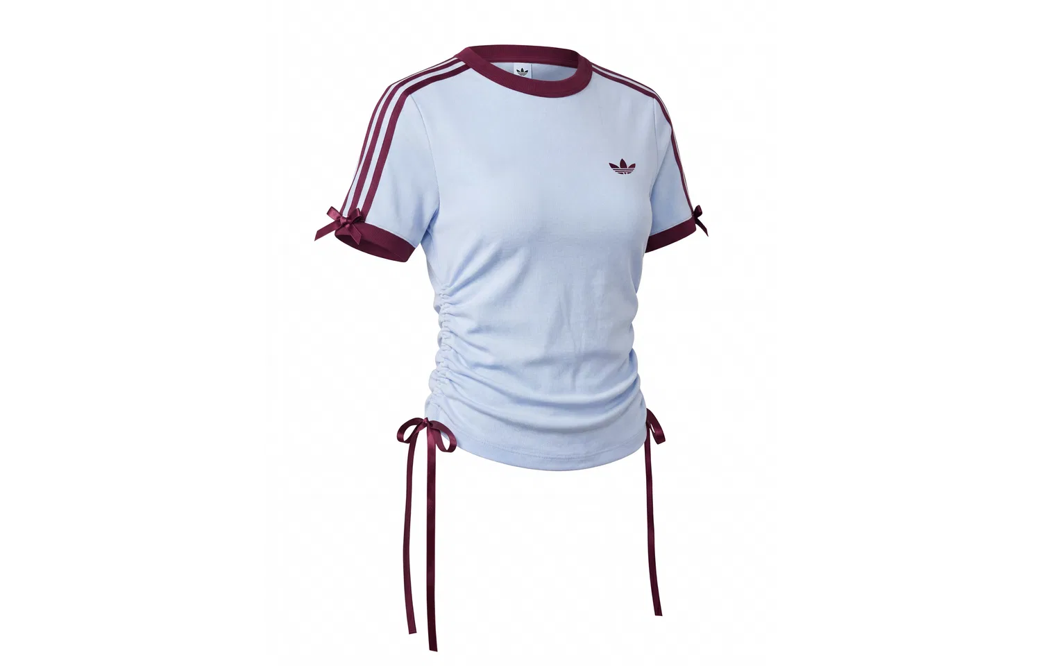 Футболка 3 Stripes женская Adidas Originals, Crystal Blue/Dark Reddish Purple — фото 3