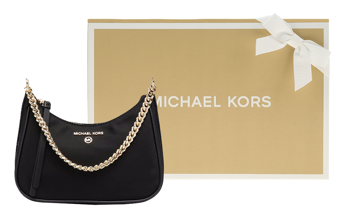 

MICHAEL KORS Jet Set Charm Сумка через плечо с кожаной отделкой, Женская сумка-труба Black