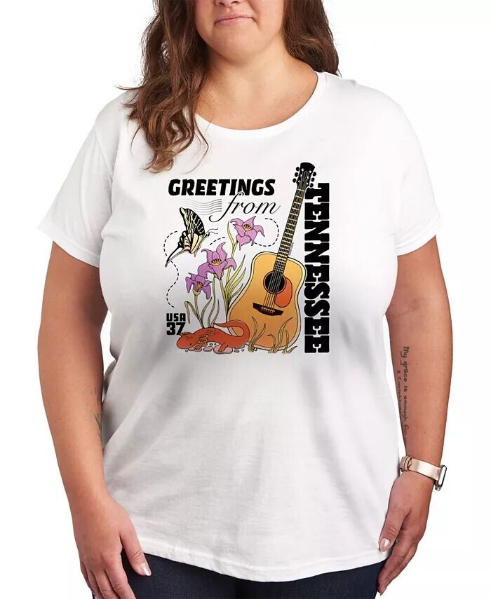 

Футболка большого размера с рисунком Tennessee Stamp Hybrid Apparel, белый