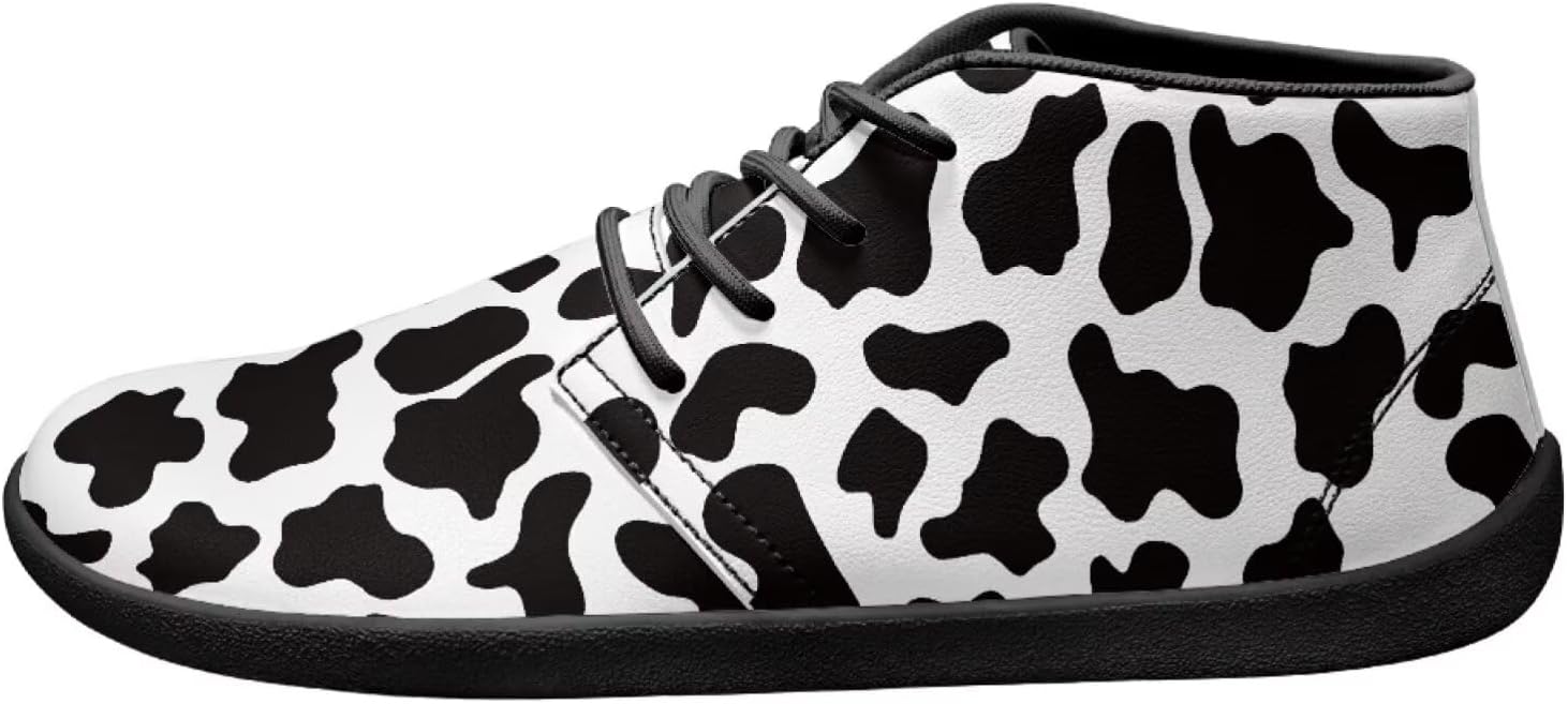 

Мужские кроссовки с широким носком, повседневные минималистичные дышащие ходовые кроссовки с подошвой с нулевым перепадом Pointodoor, Cow Print