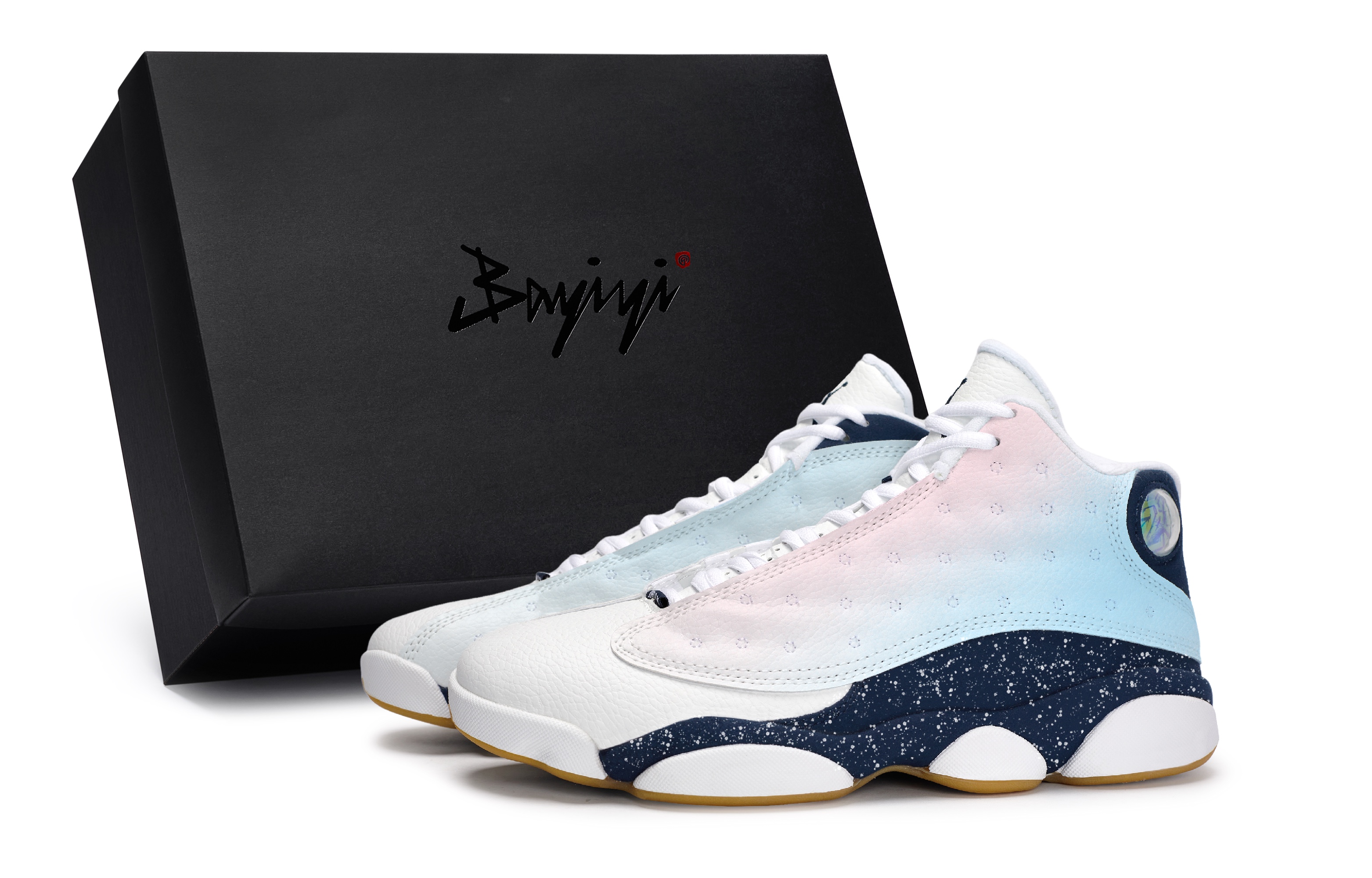 Jordan Баскетбольные кроссовки Air 13 Vintage, унисекс, средний верх, белые/синие/розовые