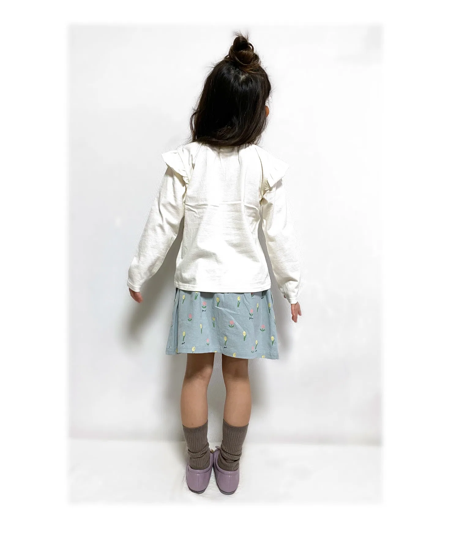 Детская юбка с цветочным принтом SKAPE бежевая — фото 2