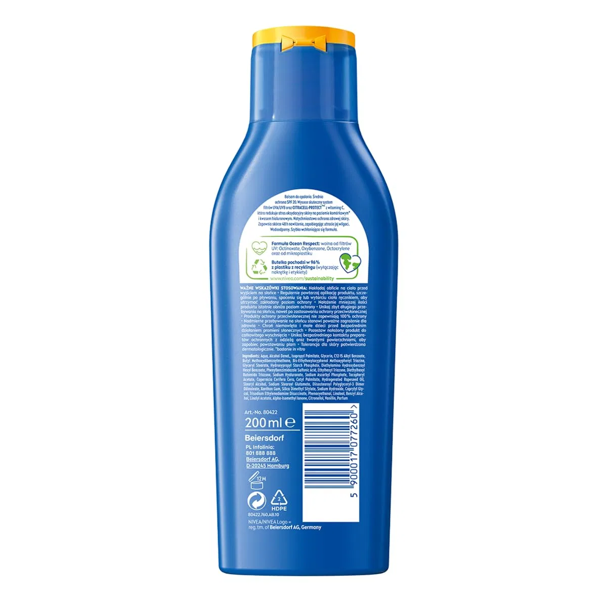 Увлажняющий солнцезащитный лосьон SPF 20 от NIVEA SUN, 200 мл Nivea Sun — фото 2