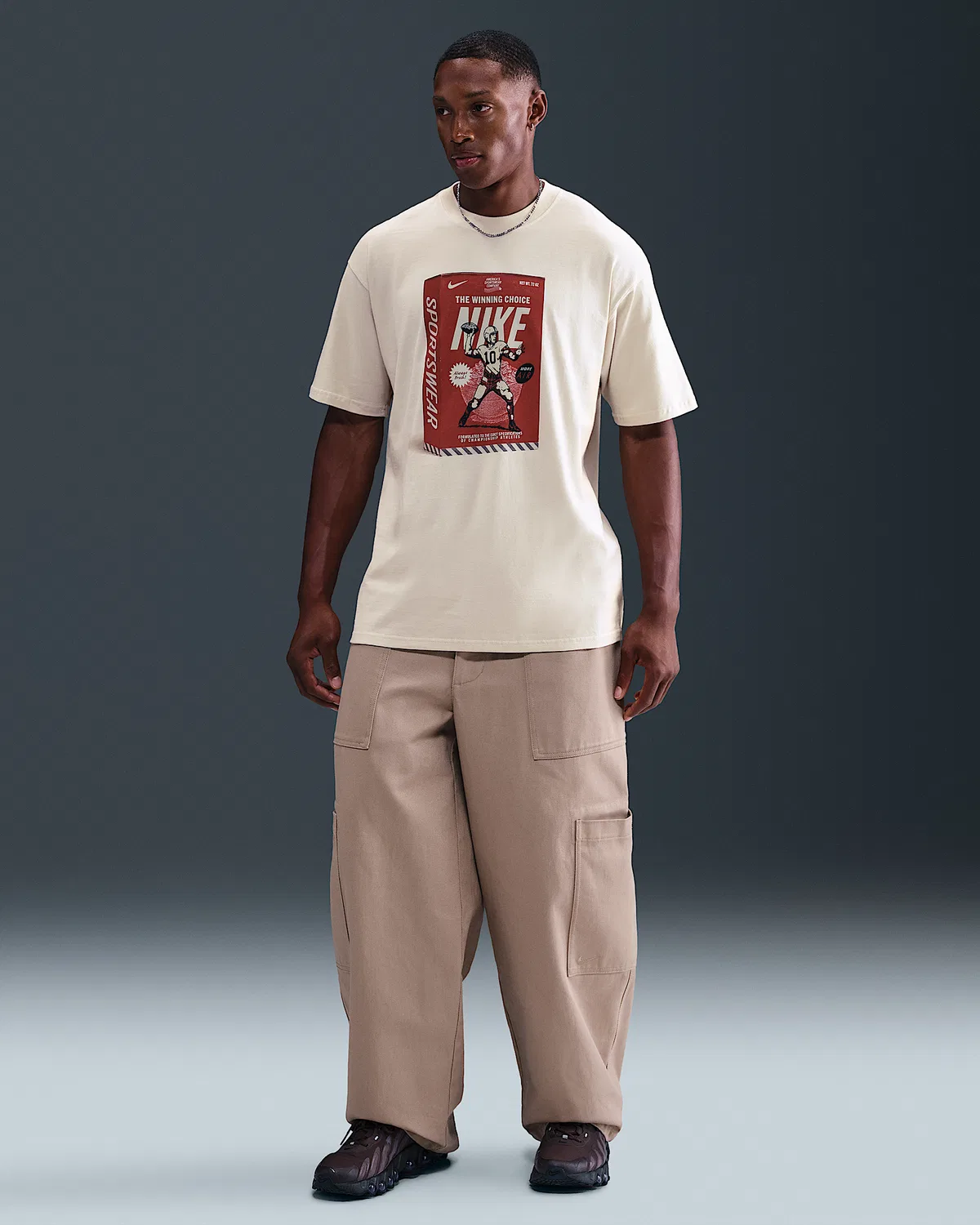 Мужская футболка Max90 Nike Sportswear, Light Bone — фото 4