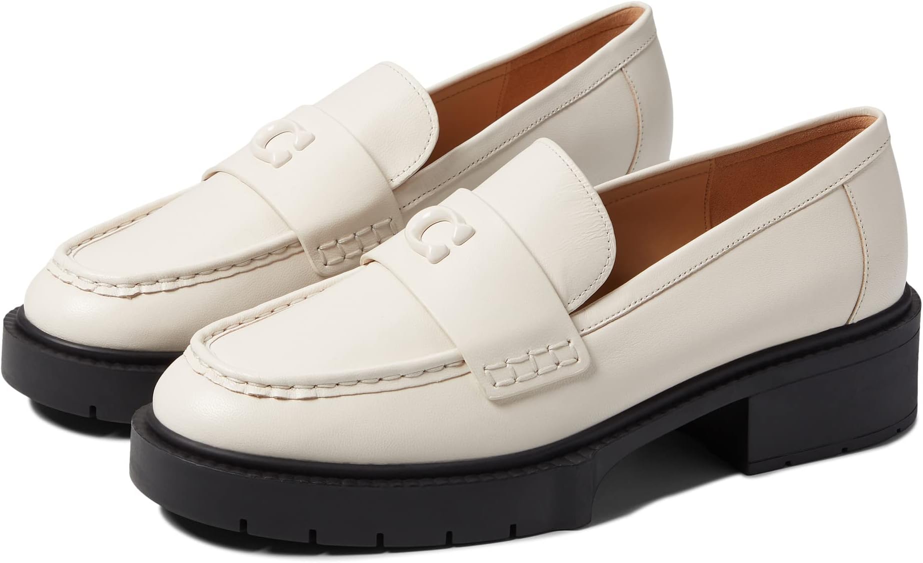 

Лоферы Leah Leather Loafer COACH, цвет Chalk