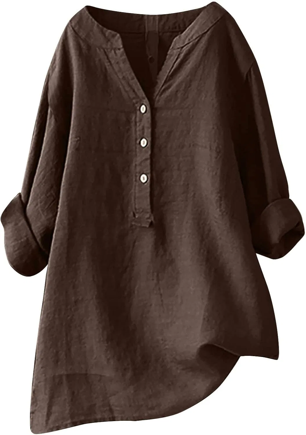 Женская футболка свободная Cotton Linen, цвет Coffee