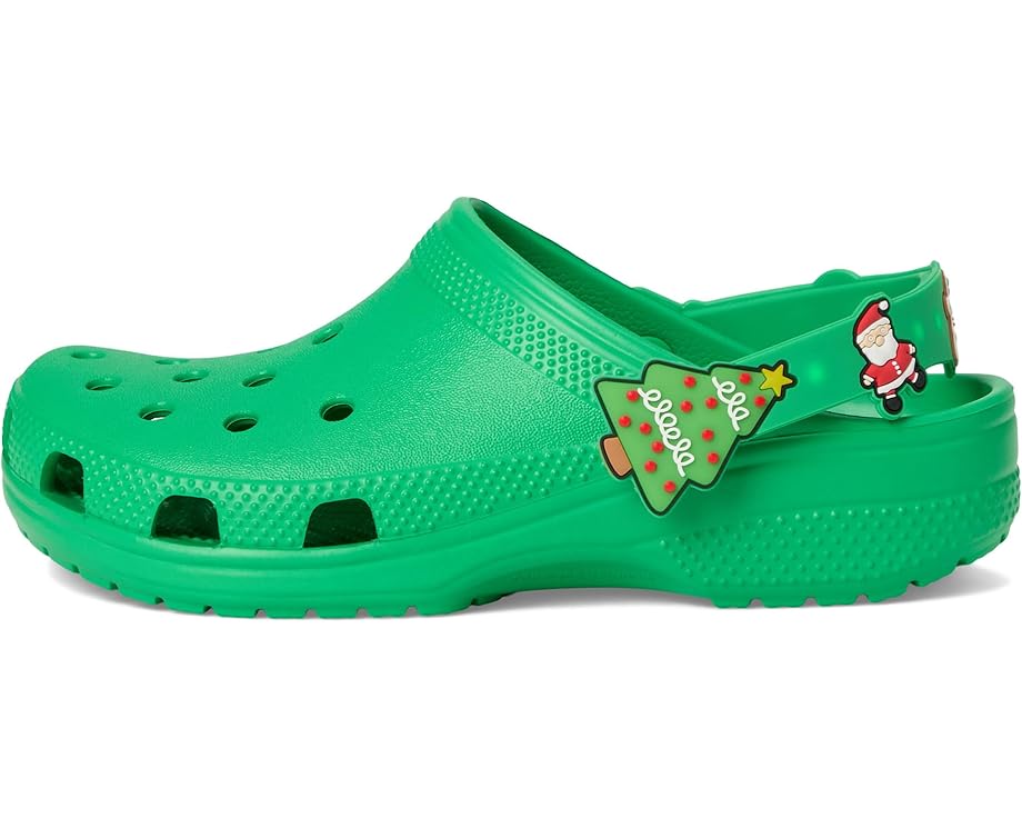 Детские клоги Crocs Classic Holiday Lights (little kid/big kid) Crocs Kids, Grass Green — фото 4