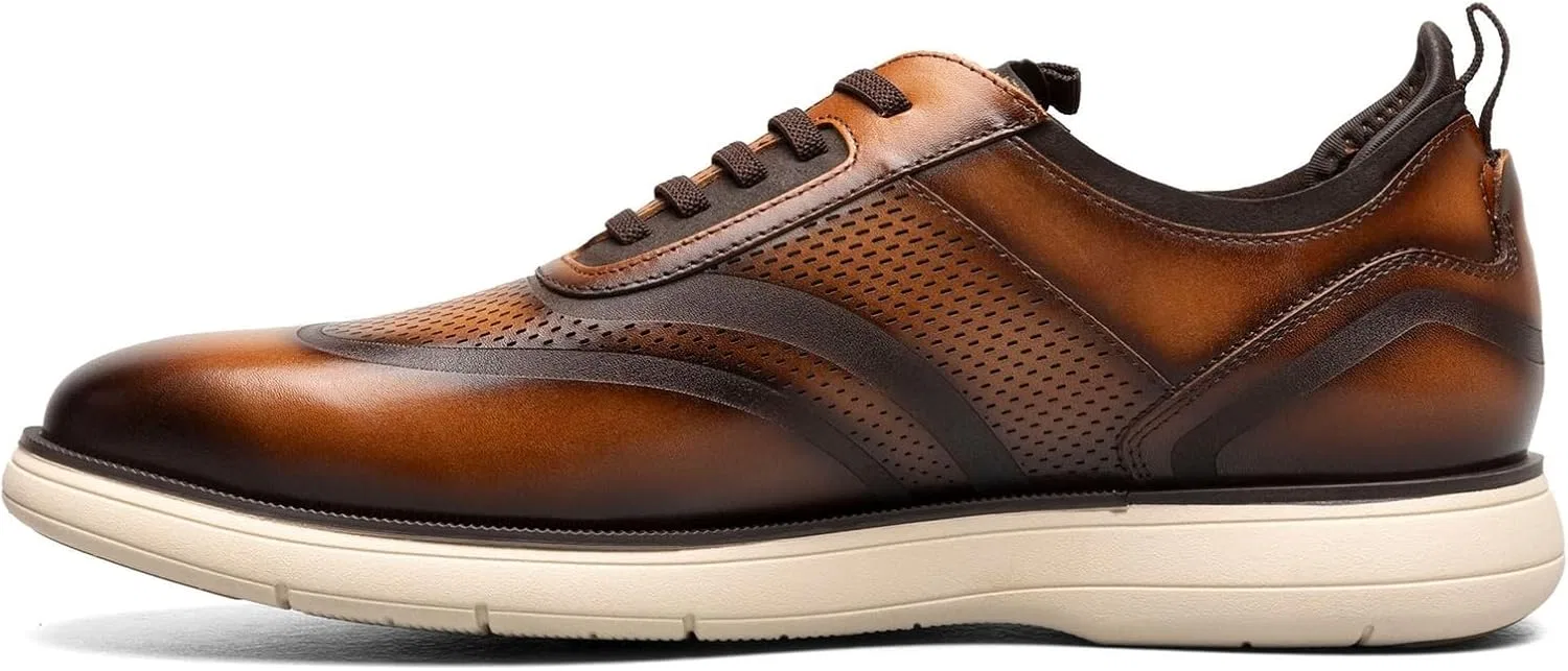 Мужские оксфорды Stacy Adams Edgewood Wingtip на эластичной шнуровке, Cognac — фото 4