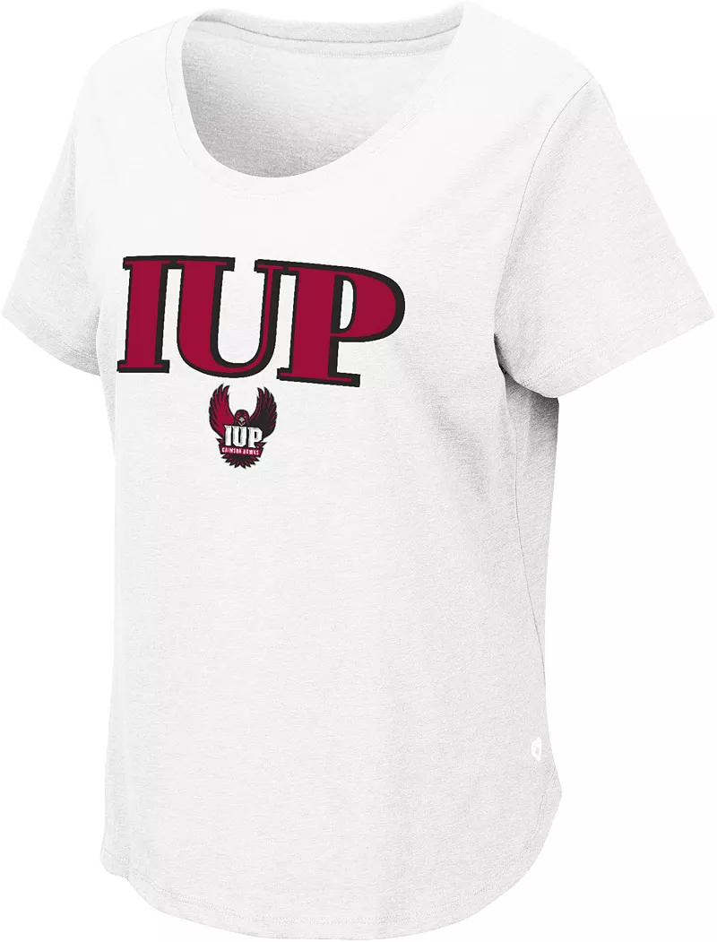 

Женская белая футболка IUP Crimson Hawks Colosseum