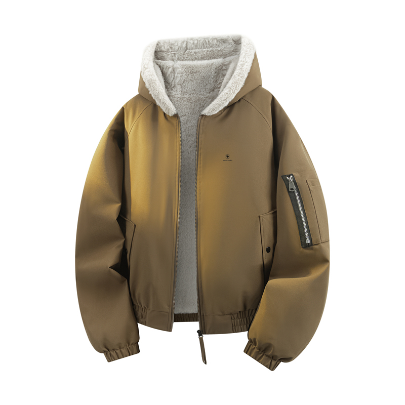 

Пуховик Unisex Hooded Thickened Reversible VanCamel, coffee