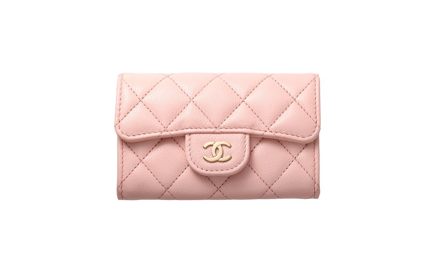 

Chanel Кардхолдер из телячьей кожи с зернистой текстурой «Личи», женский, розовый