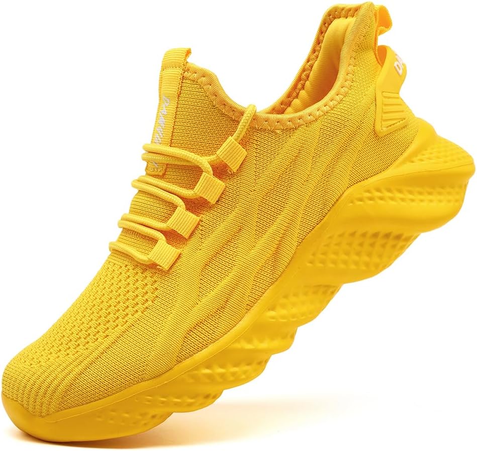 

Мужские кроссовки FUJEAK для бега, повседневные дышащие прогулочные обувь, спортивные кроссовки для тренажерного зала и тенниса, слипоны, удобные и легкие, желтый