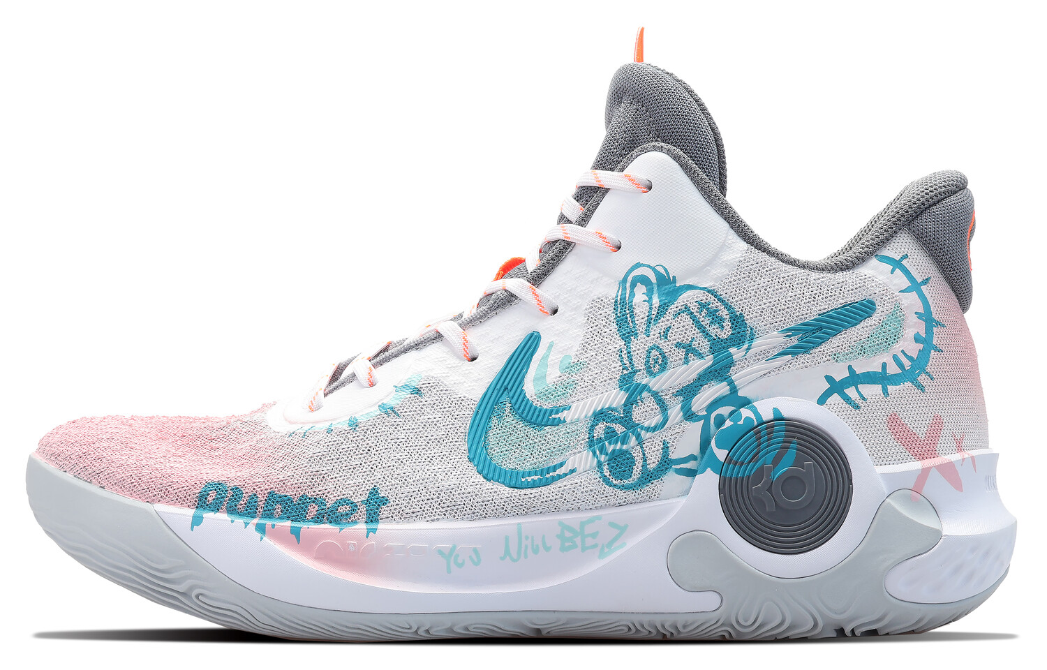 

Баскетбольные кроссовки KD Trey 5 IX Basketball Shoes Unisex Mid-Top Pink Nike, белый/розовый