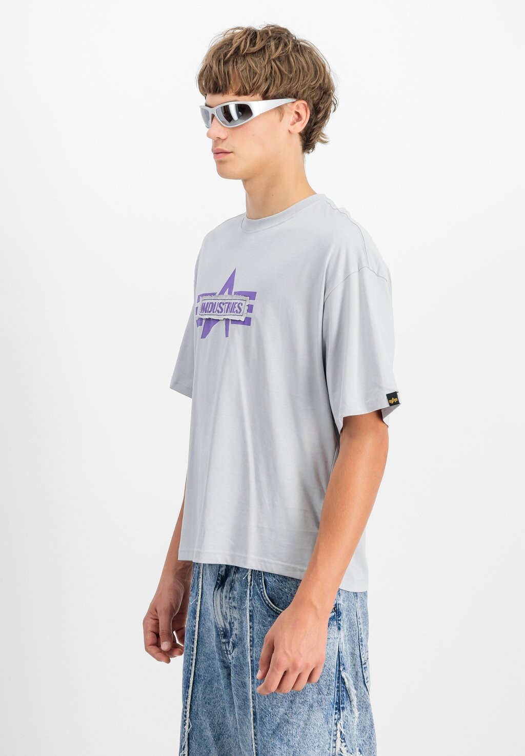 

Футболка с принтом LOGO EDGE Alpha Industries, серый