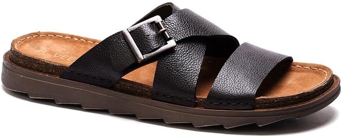 

Мужские сандалии на одну лямку A. Veer Baliya, Мужские слайд-сандалии, Повседневные мужские слайды, Кожаные сандалии, черный