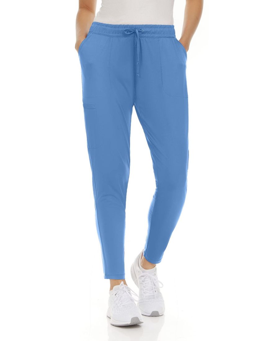 

Женские медицинские брюки средней посадки, облегающие, с 5 карманами, для активного отдыха и йоги, цвет винный, размер XX S Medichic, Ceil