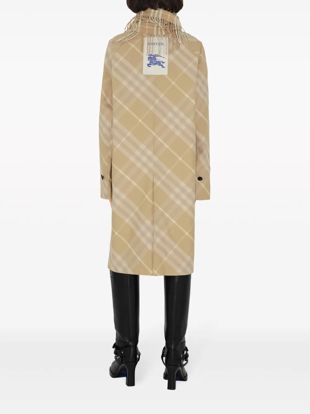 Пальто Car BURBERRY, двустороннее, клетка, нейтральный — фото 4