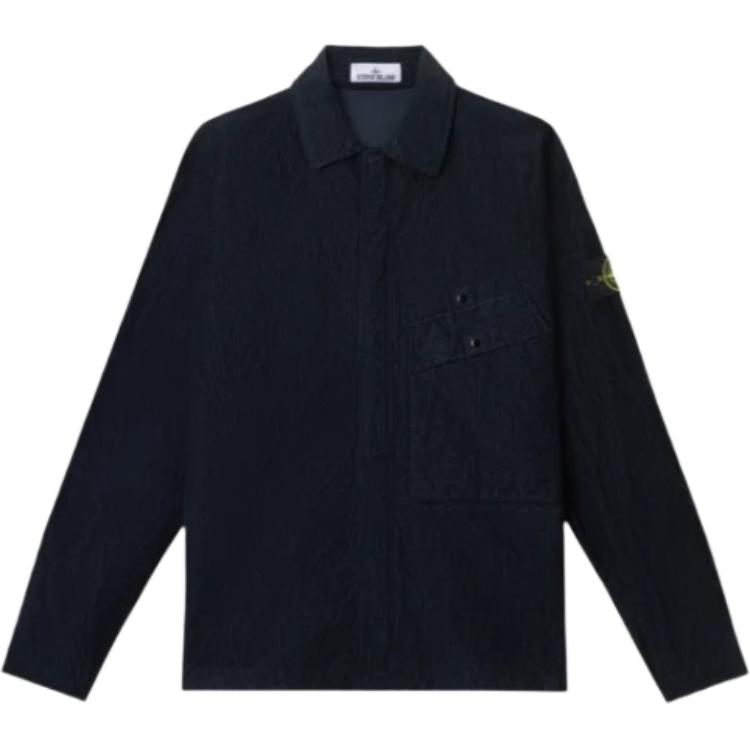 

STONE ISLAND Рубашка с логотипом из вельвета, Marine Blue