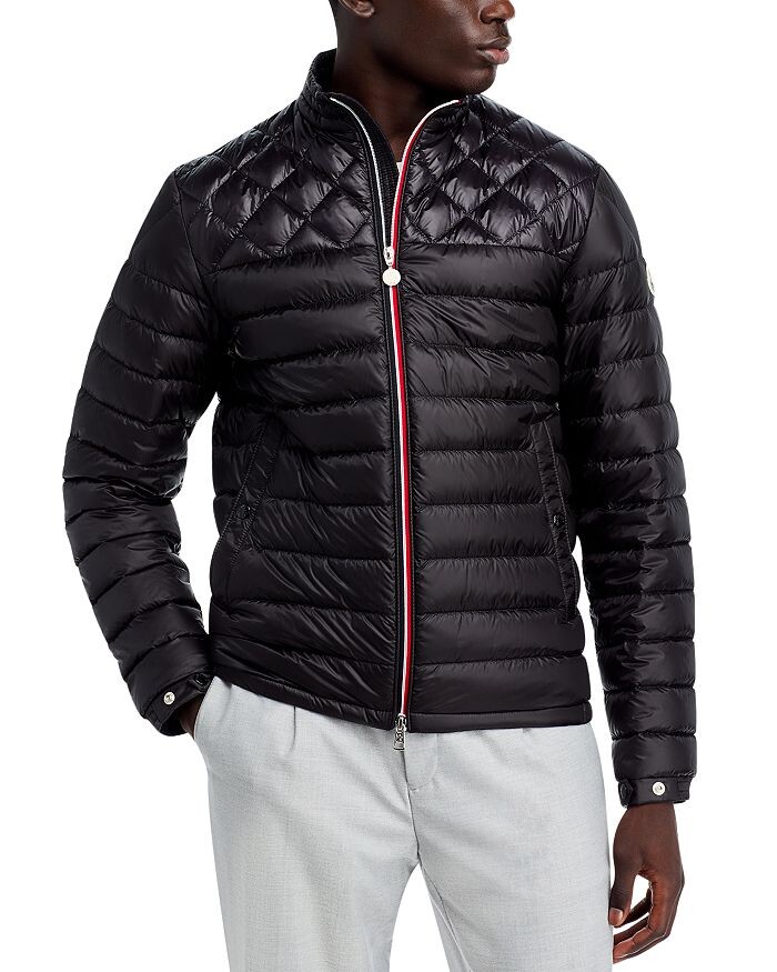 

Moncler Benamou Нейлоновый стеганый пуховик на молнии, черный