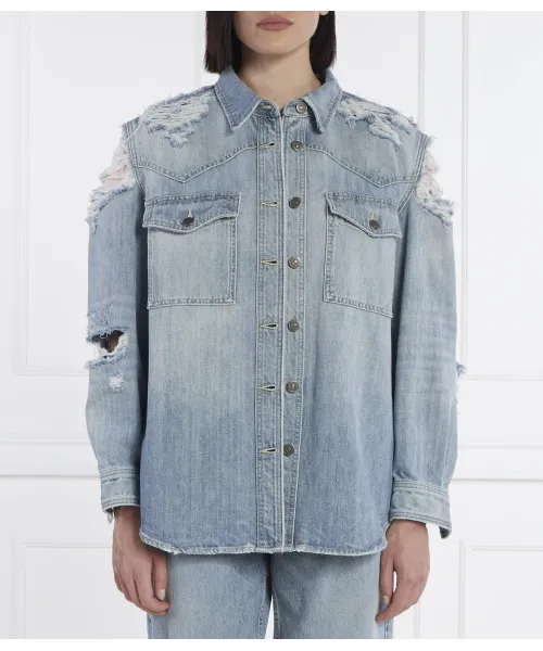 

Джинсовая рубашка Oversize fit Dondup - Made In Italy, синий