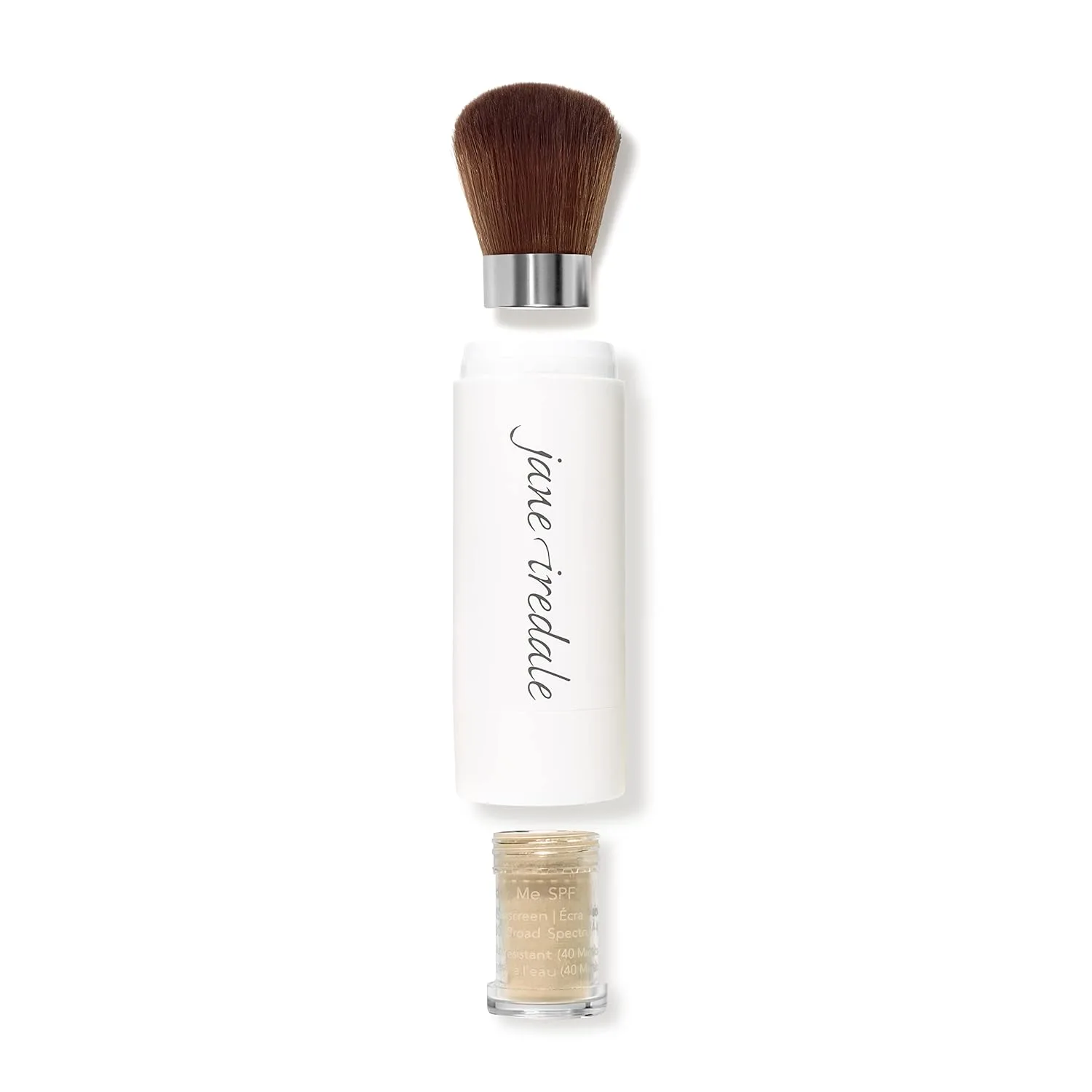 Jane Iredale Powder-Me SPF 30 Сухой солнцезащитный крем широкого спектра действия с кисточкой для лица, тела и кожи головы, многоразовый, веганский, не тестируется на животных, Tanned — фото 3