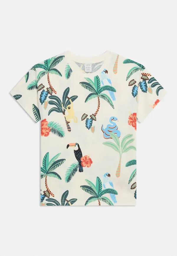 Футболка с тропическим принтом Lindex, белый