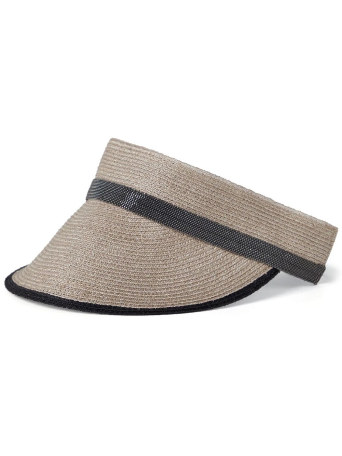 

Brunello Cucinelli плетеный козырек с декором Monili, нейтральный цвет