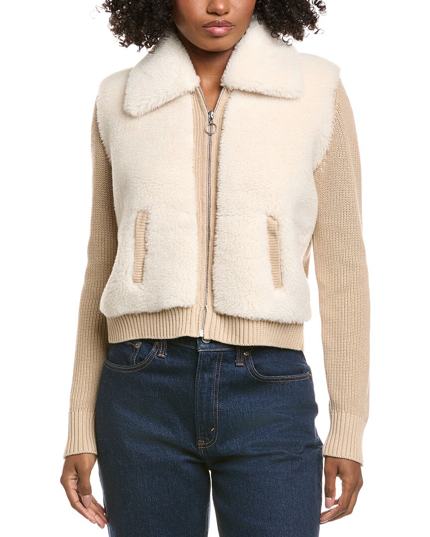 

Куртка Hannah Rose Sherpa Full Zip Shaker из смеси кашемира Hannah Rose, коричневый