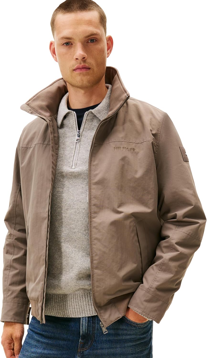

Легкая мужская водонепроницаемая куртка-бомбер Tommy Hilfiger Regatta, Taupe Stone