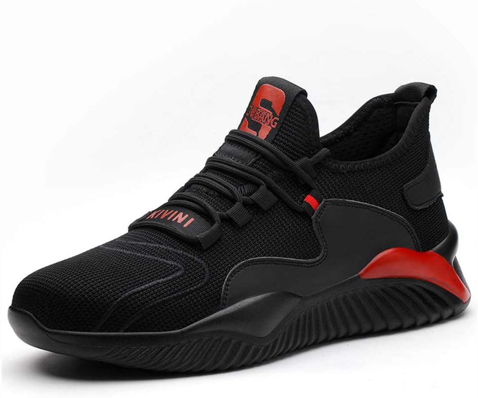 

Защитные туфли с стальным носком для мужчин и женщин, кроссовки для работы, дышащие, легкие, для промышленности и строительства Coransber, черный