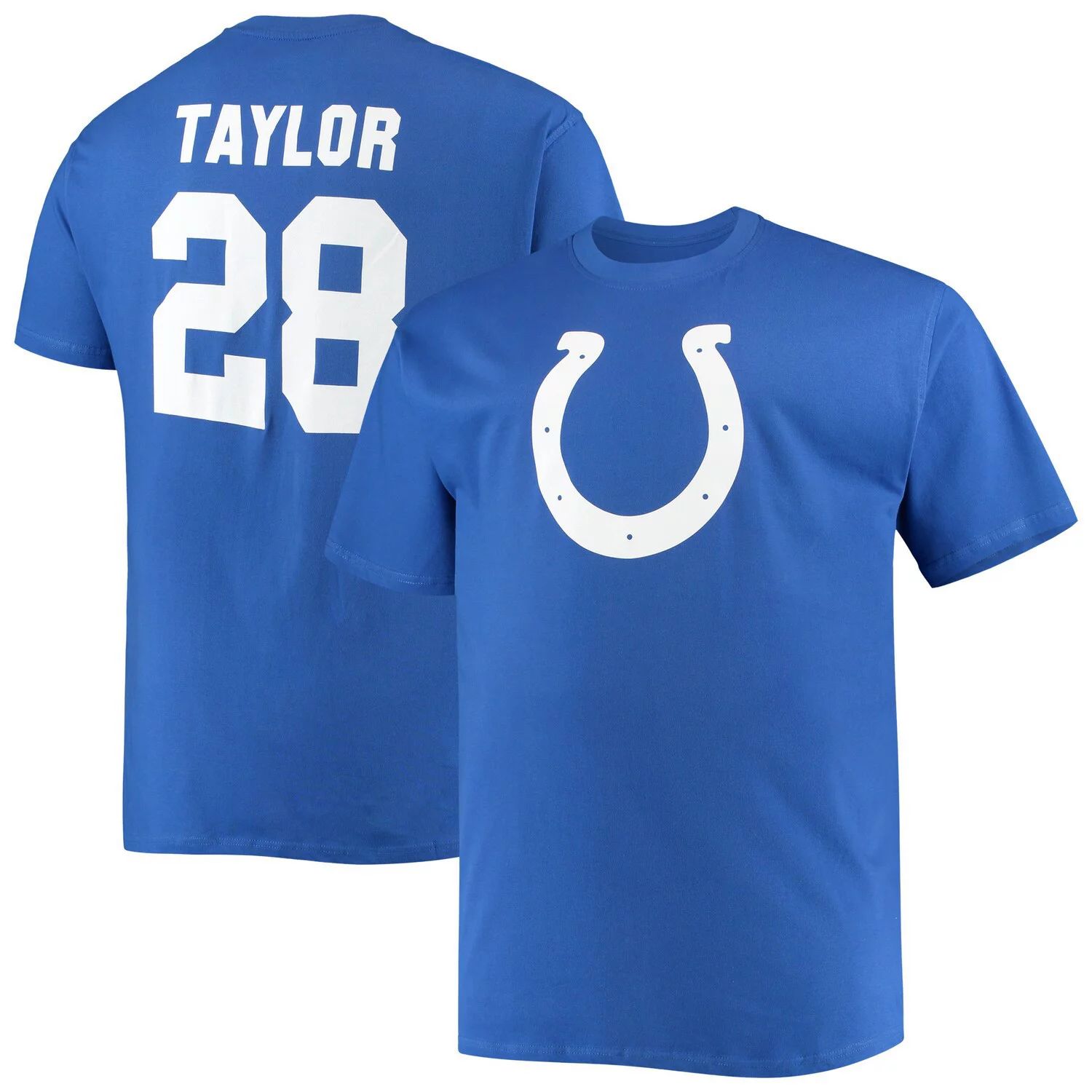 

Мужская фирменная футболка Jonathan Taylor Royal Indianapolis Colts Big & Tall с именем и номером игрока Fanatics