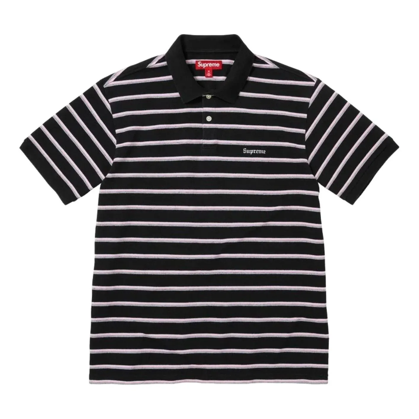 Поло Supreme SS26 Washed Stripe Polo 'Black'