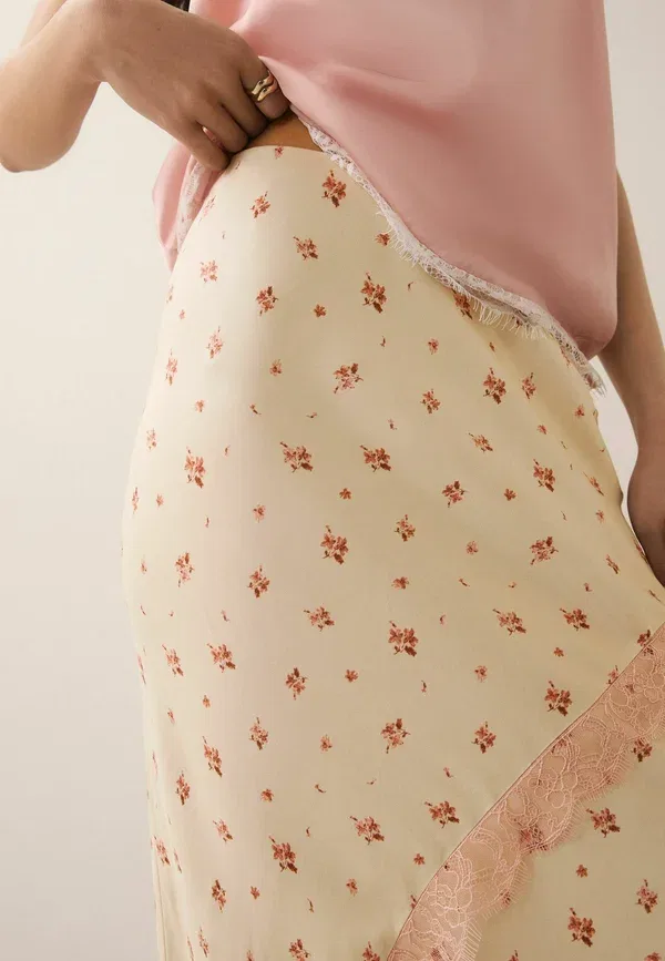 Юбка макси Next, cream pink floral, кремово-розовый цветочный — фото 4