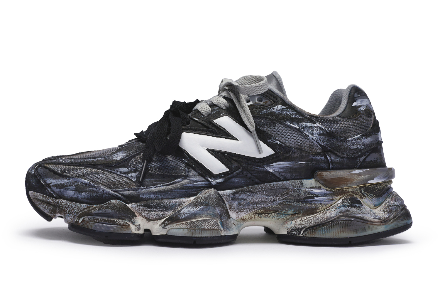Кроссовки NB 9060 Casual Unisex низкие New Balance, серый/черный/белый — фото 4