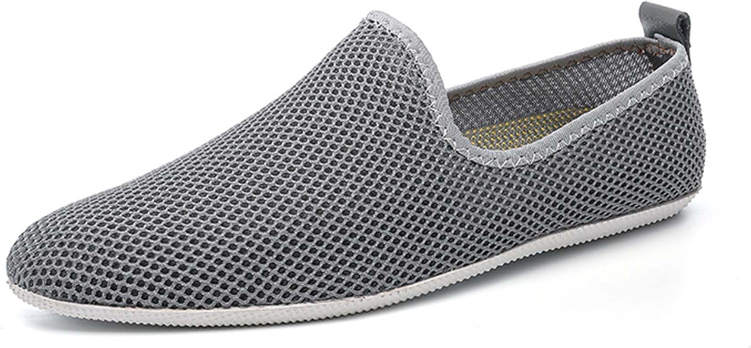 

Мужские и женские лоферы с сеткой, дышащие, на плоской подошве, нескользящие, для ходьбы, вождения и повседневной носки, классический комфорт Generic, серый