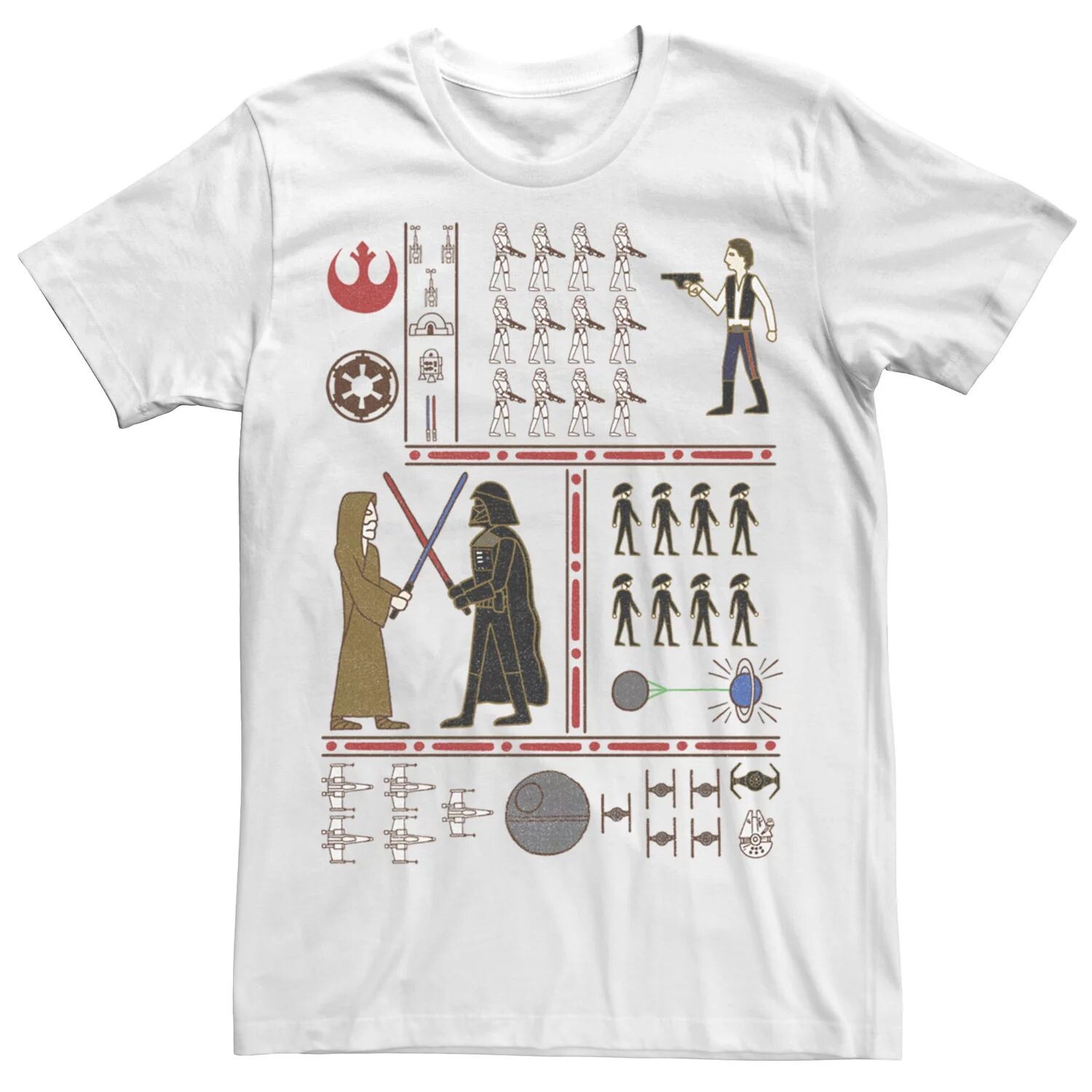 

Мужская футболка в стиле иероглифов «Звездные войны» Star Wars, белый