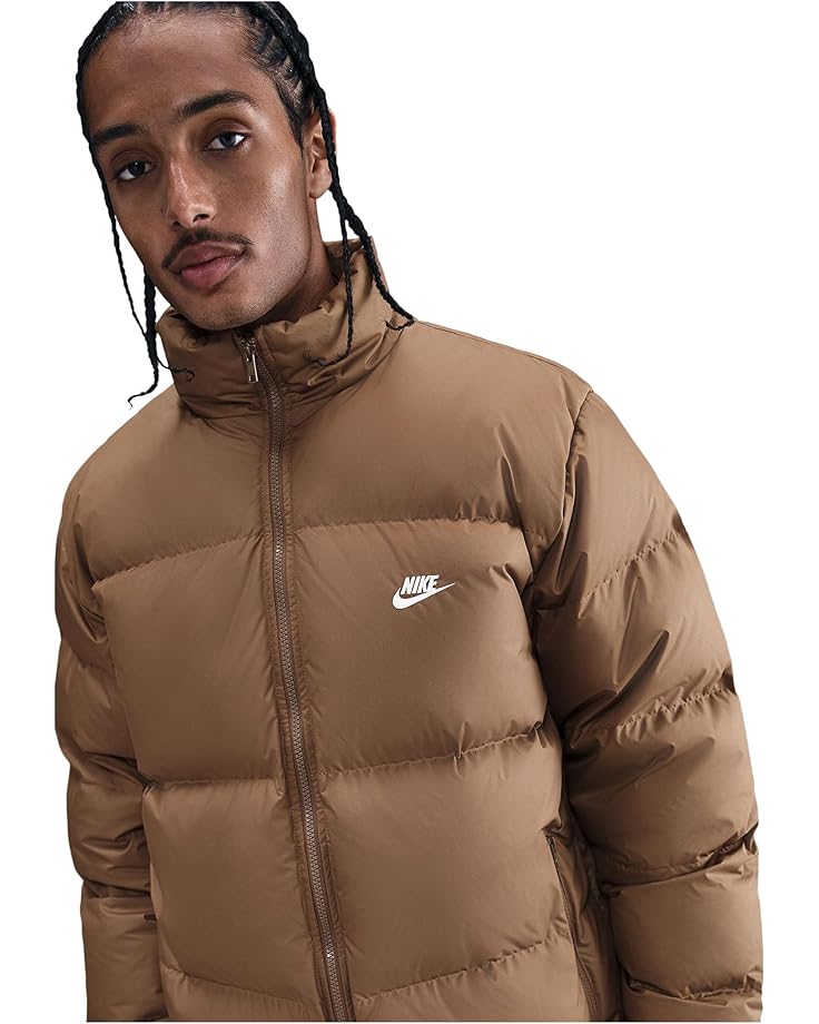 Мужская куртка Nike Therma-Fit Club Puffer 650, Mosswood Brown/White — фото 3