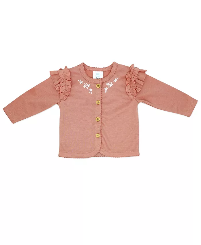 Детский комплект для девочки Misty Rose Bell: боди, штанишки и куртка, 3 предмета Baby Mode, розовый — фото 2
