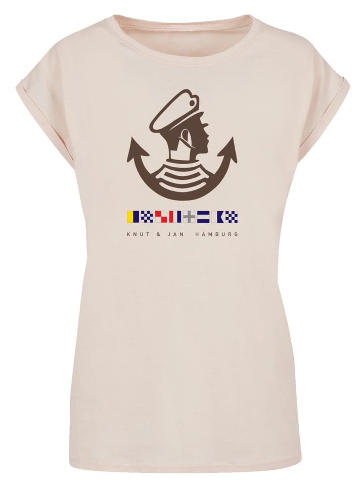 

Женская футболка с логотипом Knut & Jan Hamburg в цвете Белый песок F4NT4STIC