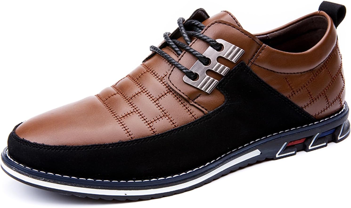 

Мужские оксфорды с шнуровкой Дерби из кожи, деловые туфли, простые мокасины для прогулок и вождения, плоская обувь для мужчин Fliozy, коричневый