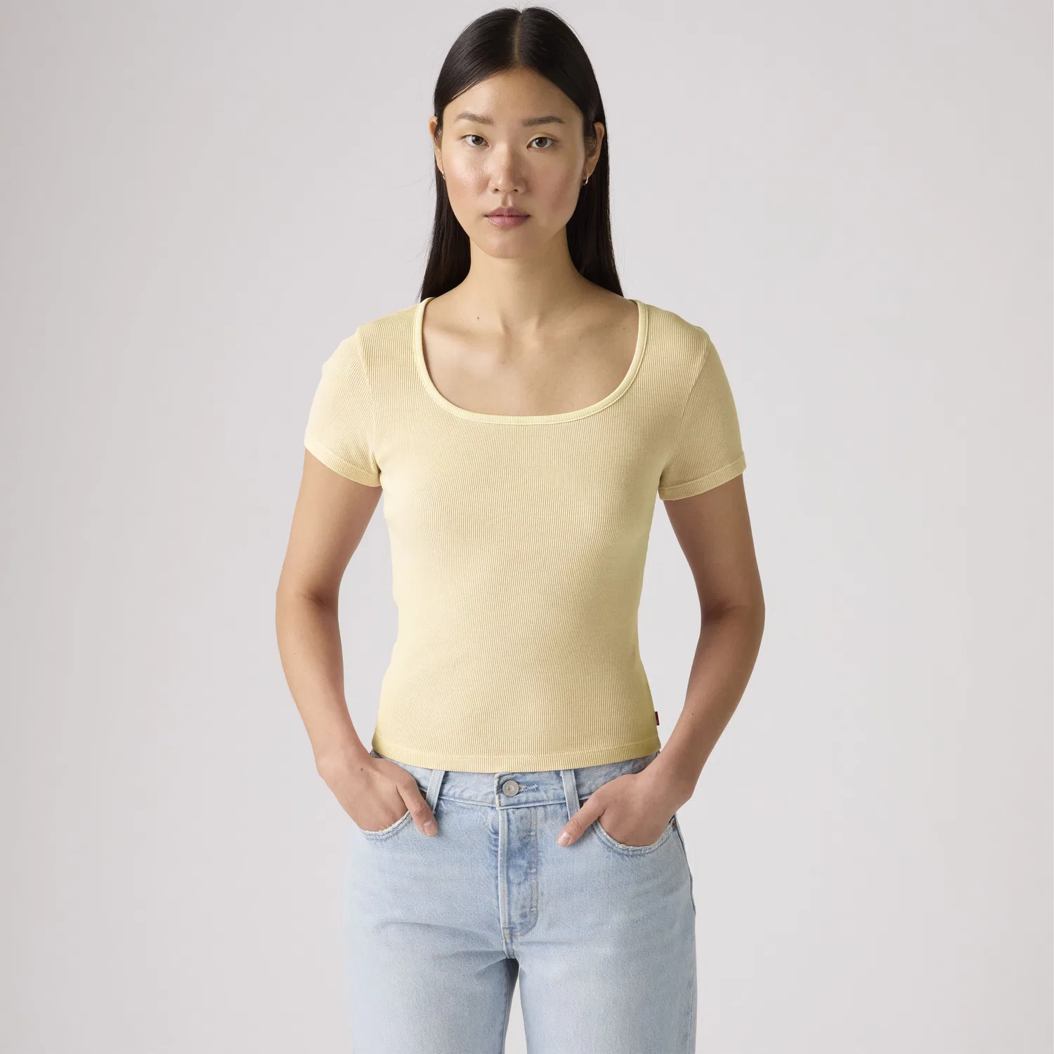 Футболка с квадратным вырезом, окрашенная в готовом виде Levi's, Yellow