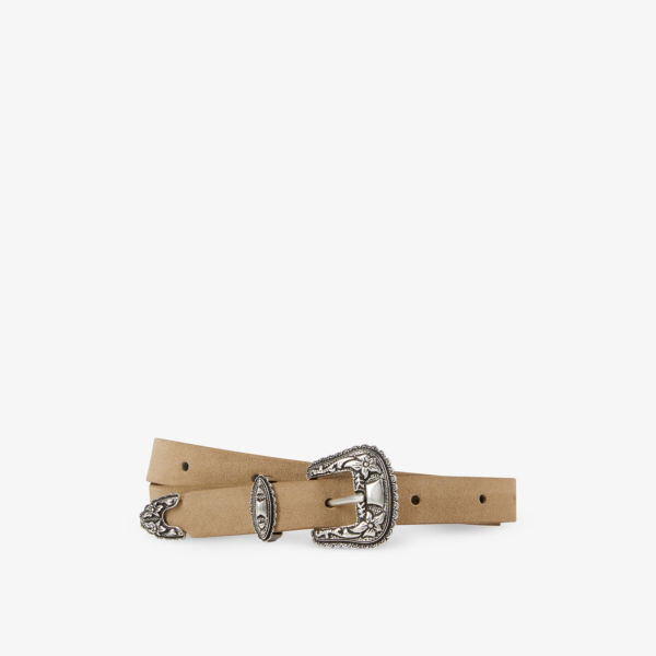 

Ремень из искусственной кожи с пряжкой western The Kooples, коричневый