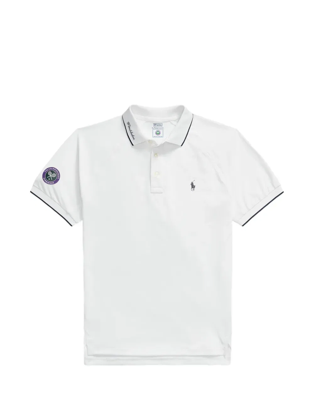 Поло-Рубашка с полосатой отделкой и рукавами реглан, Уимблдон Polo Ralph Lauren, белый