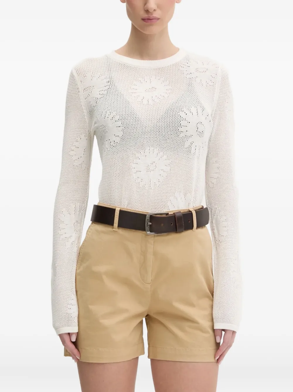 

Свитер с цветочным узором HUGO, белый