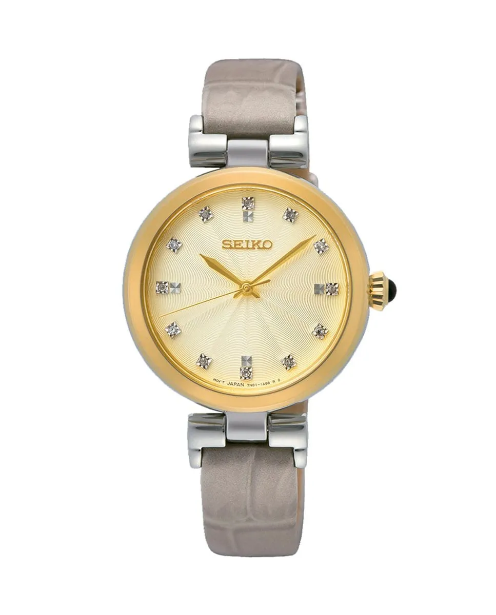 

Женские часы Ladies SRZ546P1 с кожаным и коричневым ремешком Seiko, коричневый